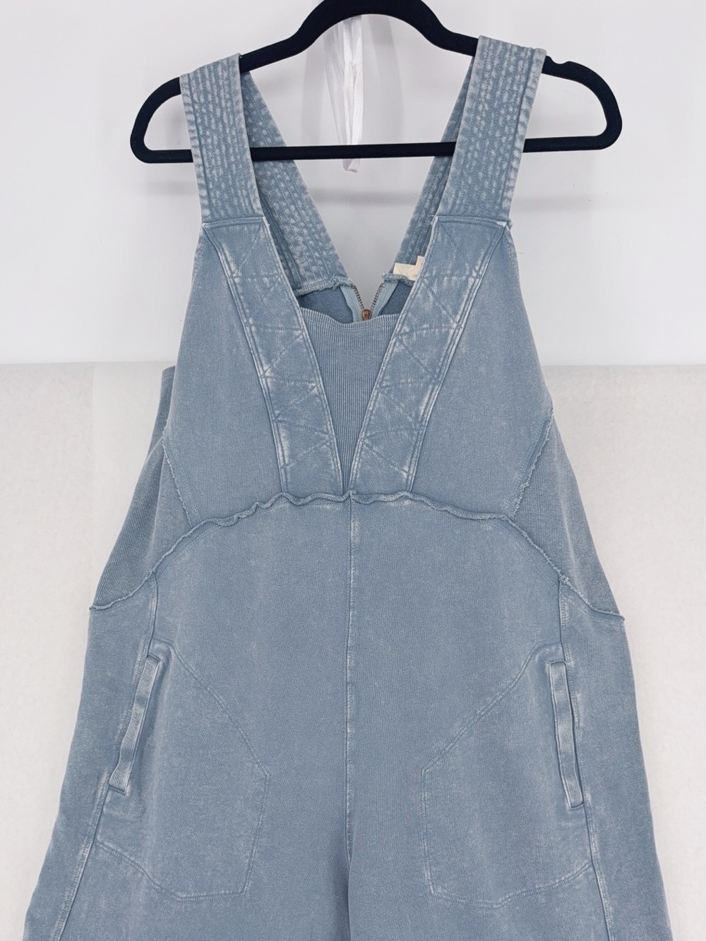 Easel Mineral Washed Terry Knit Jumpsuit in Denim NWT SIZE M - Picture 7 of 10